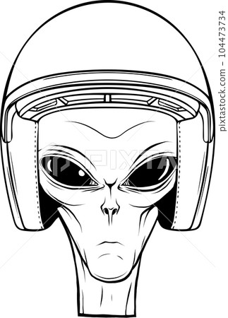 Vector outline alien head vector illustration design 104473734