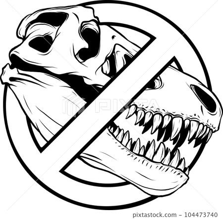 tyrannosaurus rex Dinosaur head in black and white outline vector illustration tyrannosaurus rex Dinosaur head in black and white outline vector illustration 104473740