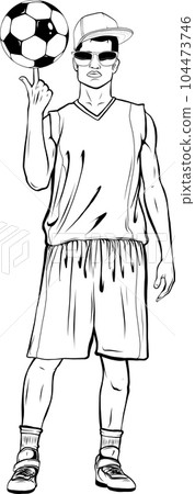 Soccer player shooting a ball action outline graphic vector Soccer player shooting a ball action outline graphic vector 104473746