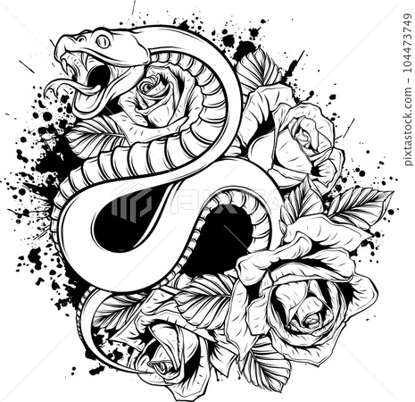 Snake outline icon. Viper animal badge Vector illustration. 104473749