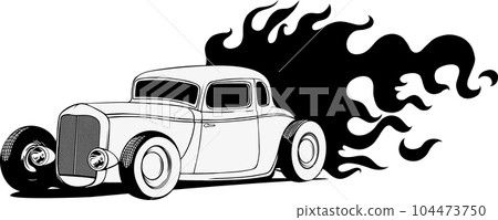hot rod car icon. line style icon vector illustration. 104473750