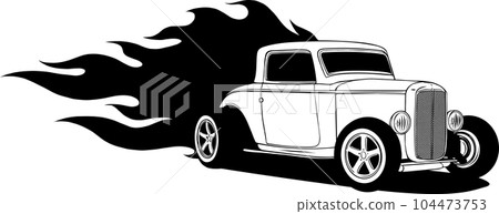 hot rod car icon. line style icon vector illustration. hot rod car icon. line style icon vector illustration. 104473753