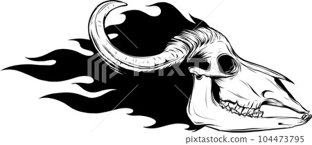 bull skull vector art outline illustration design bull skull vector art outline illustration design 104473795