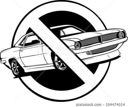 Muscle cars line art. Automotive vector illustration. Vintage sports car design for label, badge, advertisement or sign. Muscle cars line art. Automotive vector illustration. Vintage sports car design for label, badge, advertisement or sign. 104474014