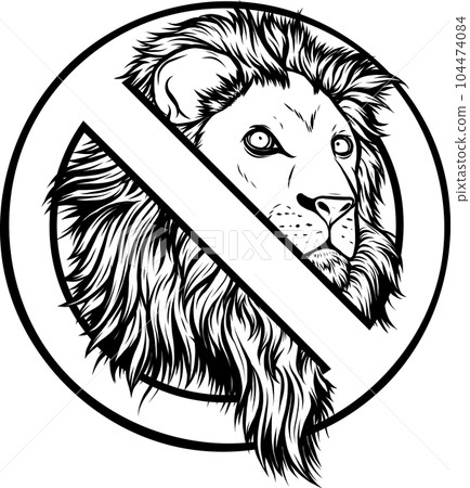illustration vector of Lion head outline design 104474084