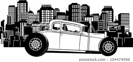 hot rod car icon. line style icon vector illustration. hot rod car icon. line style icon vector illustration. 104474098