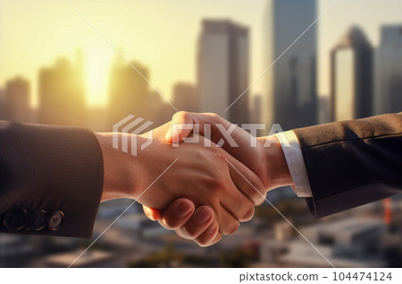 Businessman shaking hands (AI generated) 104474124