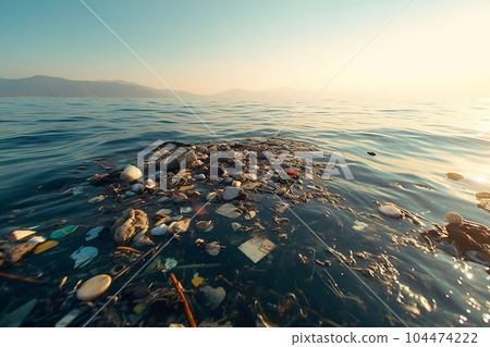 Garbage in the ocean sea Garbage in the ocean sea 104474222