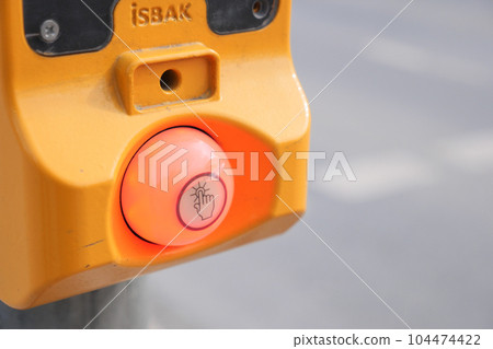 close up of crossing signal button in turkey  104474422