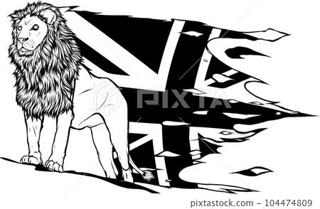 illustration vector of Lion outline design art 104474809