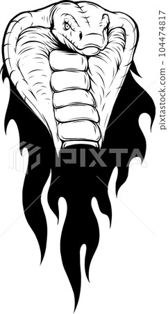 vector illustration of Cobra head in outline 104474817