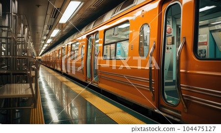 Tokyo Commuter Train, Japan railway local train during sunset. Tokyo Commuter Train, Japan railway local train during sunset. 104475127