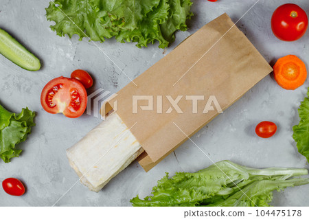 Shawarma sandwich gyro fresh roll of lavash chicken beef shawarma falafel RecipeTin Eatsfilled with grilled meat mushrooms cheese. Traditional Middle Eastern snack 104475178