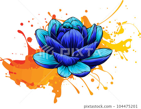 Spring colored Lotus Flower Vector illustration design 104475201