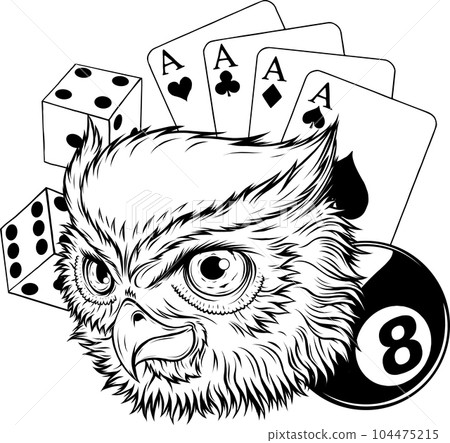vector illustration of outline Owl head design vector illustration of outline Owl head design 104475215
