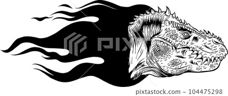 Vector illustration of outline dinosaur tyrannosaurus head Vector illustration of outline dinosaur tyrannosaurus head 104475298