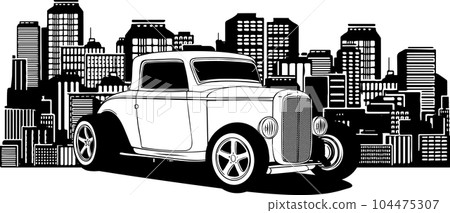hot rod car icon. line style icon vector illustration. 104475307