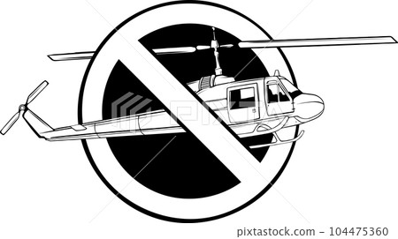 vector illustration of outline Helicopter design art 104475360