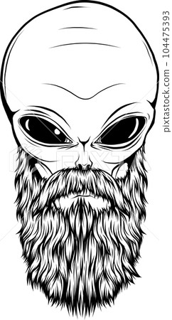 Vector outline alien head vector illustration design 104475393