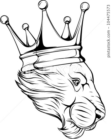 illustration vector of Lion head outline design 104475573