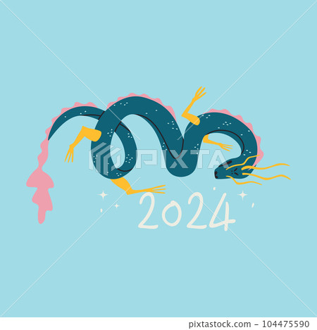 Dragon symbol of 2024. Chinese lunisolar calendar. Vector isolated illustration for design. Dragon symbol of 2024. Chinese lunisolar calendar. Vector isolated illustration for design. 104475590