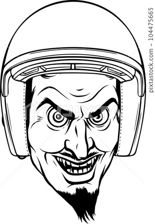 Hand drawn vector illustration of devil head outline Hand drawn vector illustration of devil head outline 104475665