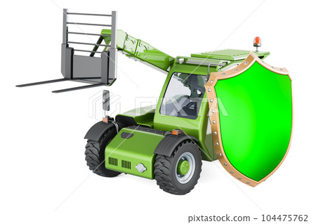 Telescopic handlers with shield. 3D rendering 104475762