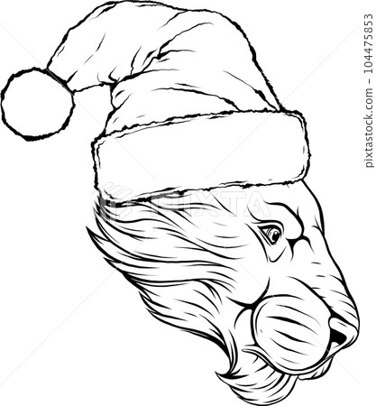 A Lion head logo in black and white. 104475853