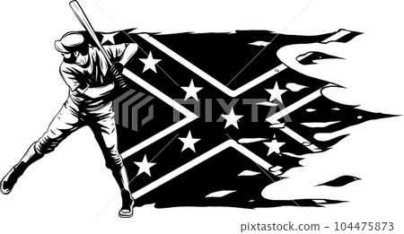Baseball player, abstract vector silhouette Baseball ball 104475873