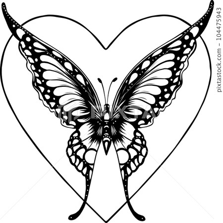 butterfly, vector illustration isolated on white background, hand drawing butterfly, vector illustration isolated on white background, hand drawing 104475943