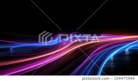 Background of bright luminous lines 104475994