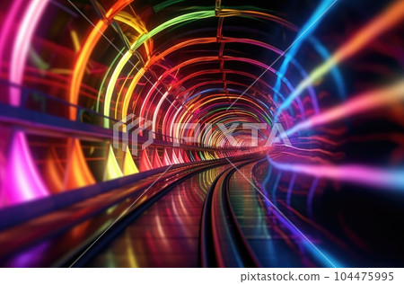 A tunnel of luminous lines around A tunnel of luminous lines around 104475995