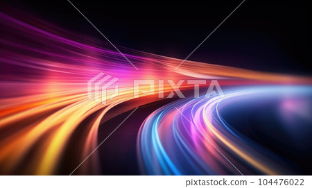 Background of bright luminous lines 104476022