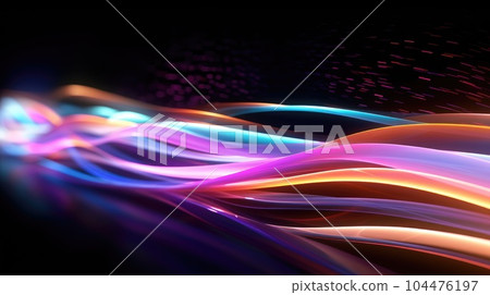 Background of bright luminous lines 104476197