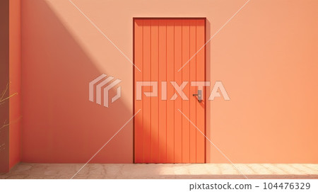 Plastered wall, door and shadows Plastered wall, door and shadows 104476329