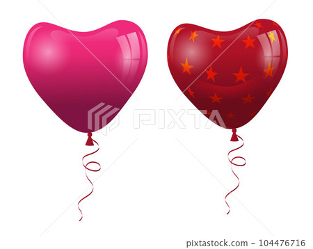 set of realistic colorful hart shaped balloons. 104476716