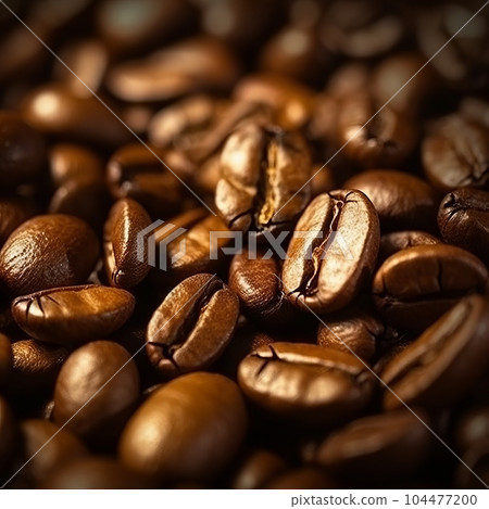 Roasted coffee beans macro shot, Closeup picture of perfect dark coffee beans texture. Coffee seeds close-up shot. Dry beans spread out. Roasted coffee beans macro shot, Closeup picture of perfect dark coffee beans texture. Coffee seeds close-up shot. Dry beans spread out. 104477200