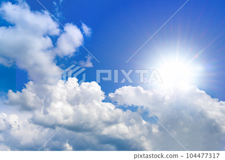Summer sun and blue sky Summer sun and blue sky 104477317