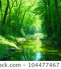 Illustration material: Quiet forest background AI image 104477467