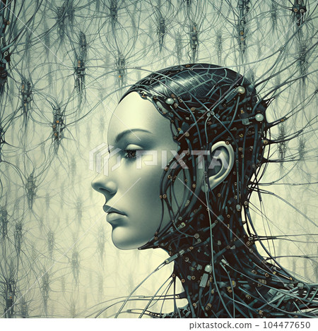 Human head. Neural network data processing 104477650