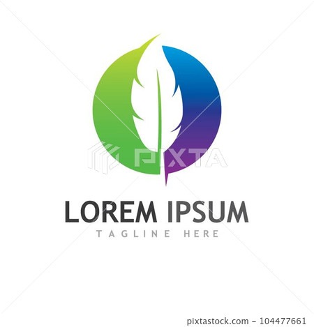 feather logo and symbol illustration feather logo and symbol illustration 104477661