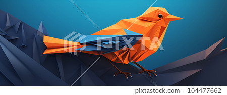Origami Bird Sign Symbol Icon Logo. Banner 104477662