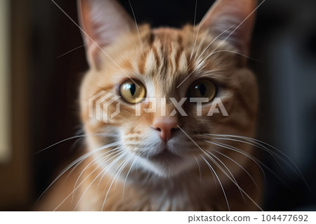 Head portrait of a ginger cat  Head portrait of a ginger cat  104477692