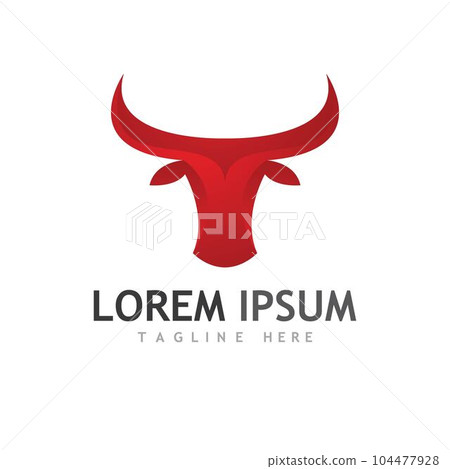 Bull head logo and symbol illustration Bull head logo and symbol illustration 104477928