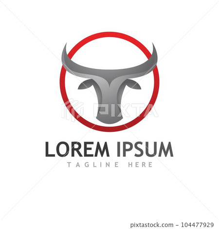 Bull head logo and symbol illustration 104477929