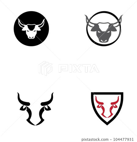 Bull head logo and symbol illustration 104477931