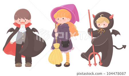 做萬聖夜服裝的孩子 104478087