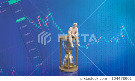 The man and sand clock for business concept 3d rendering The man and sand clock for business concept 3d rendering 104478901