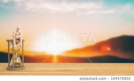 The man and sand clock for business concept 3d rendering 104478902