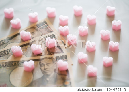 Image of heart and money Image of heart and money 104479143